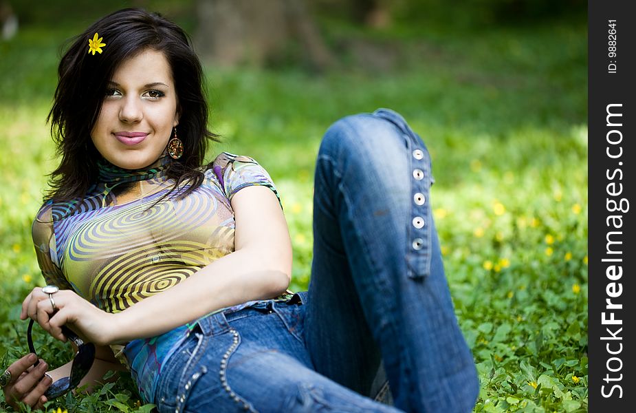 Beautiful girl in a forest