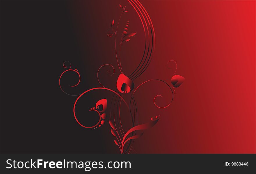 High quality red color floral background