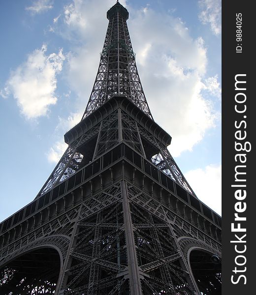 Eiffel tower view from its bottom.
Paris. France