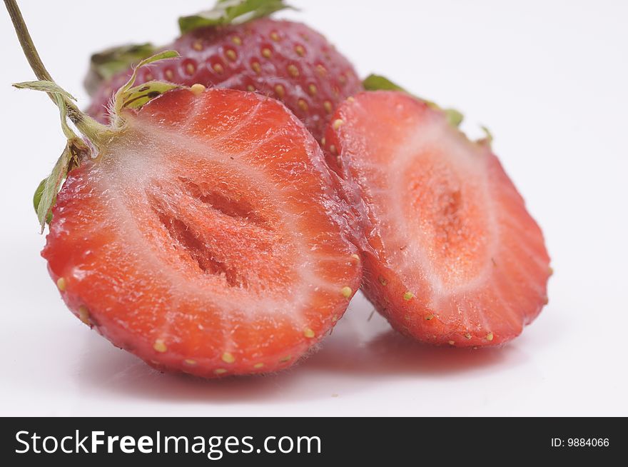 Closeup image of strawberry on white. Closeup image of strawberry on white