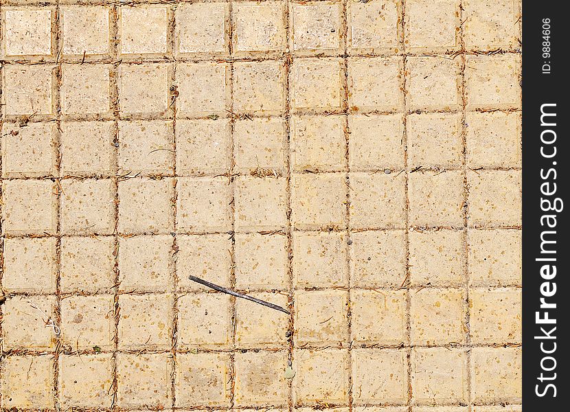 Old pavement texture with tiles structure