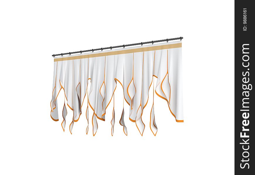 Rendered 3d isolated curtains on white background