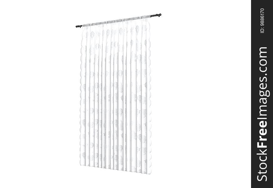 Rendered 3d isolated curtains on white background