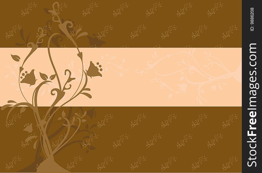 Brown floral background for designs, decorations, banners and others