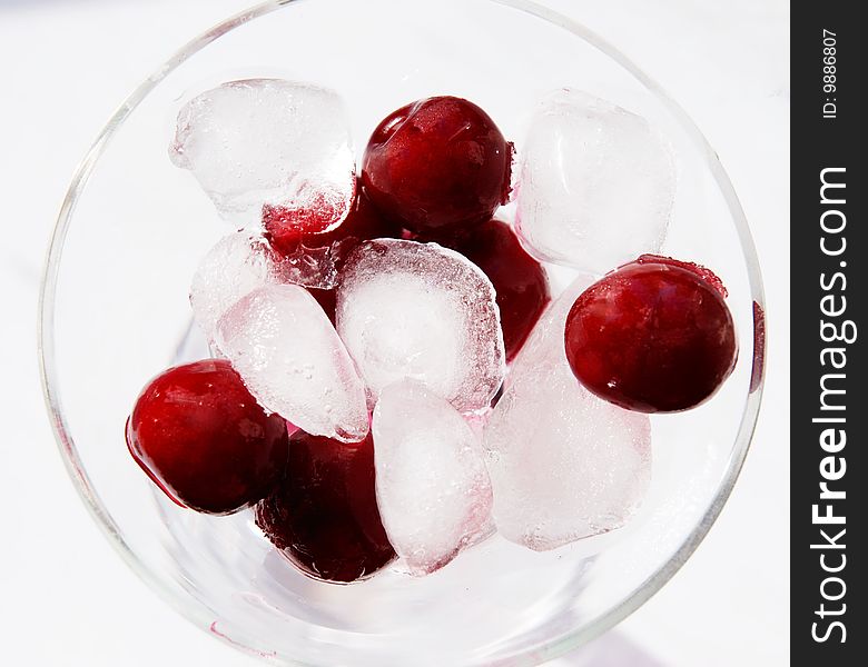 Ice And Cherry For A Cocktail