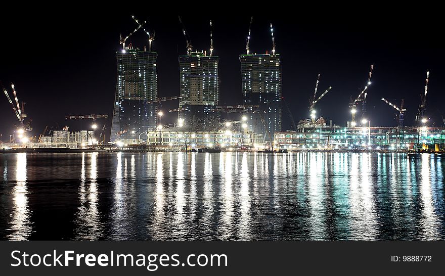 Singapore at night and skyline. Singapore at night and skyline