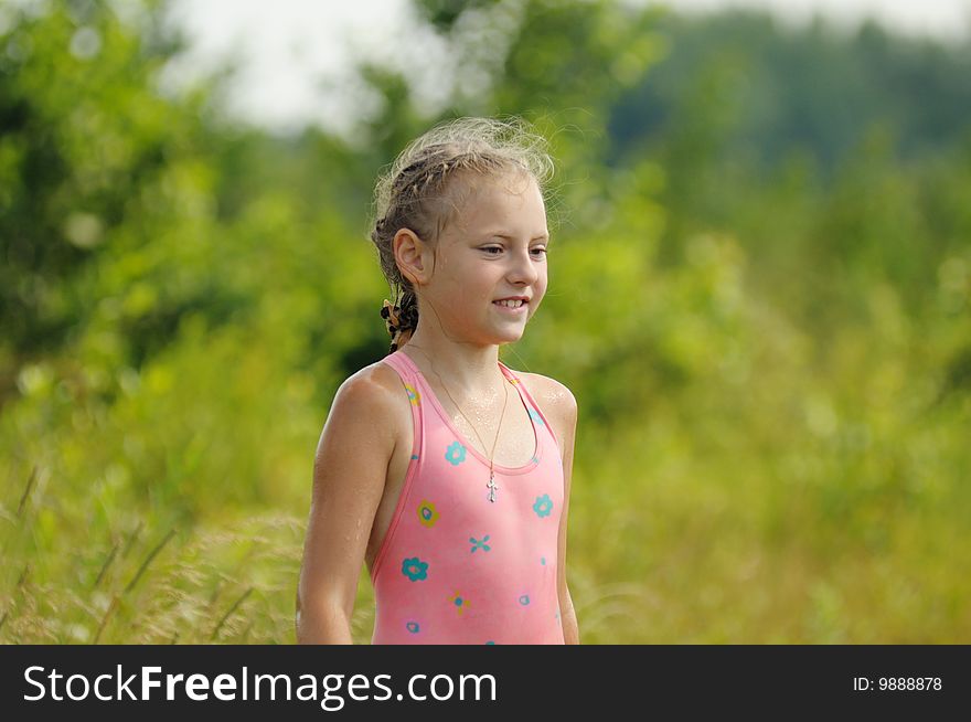 Girl in a bathing suit