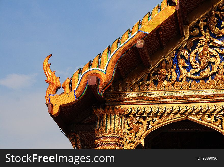 A temple in Wat Phra Kaew in Bangkok, Thailand. A temple in Wat Phra Kaew in Bangkok, Thailand.