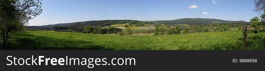 Panorama view in west Bohemia. In background is Germany.