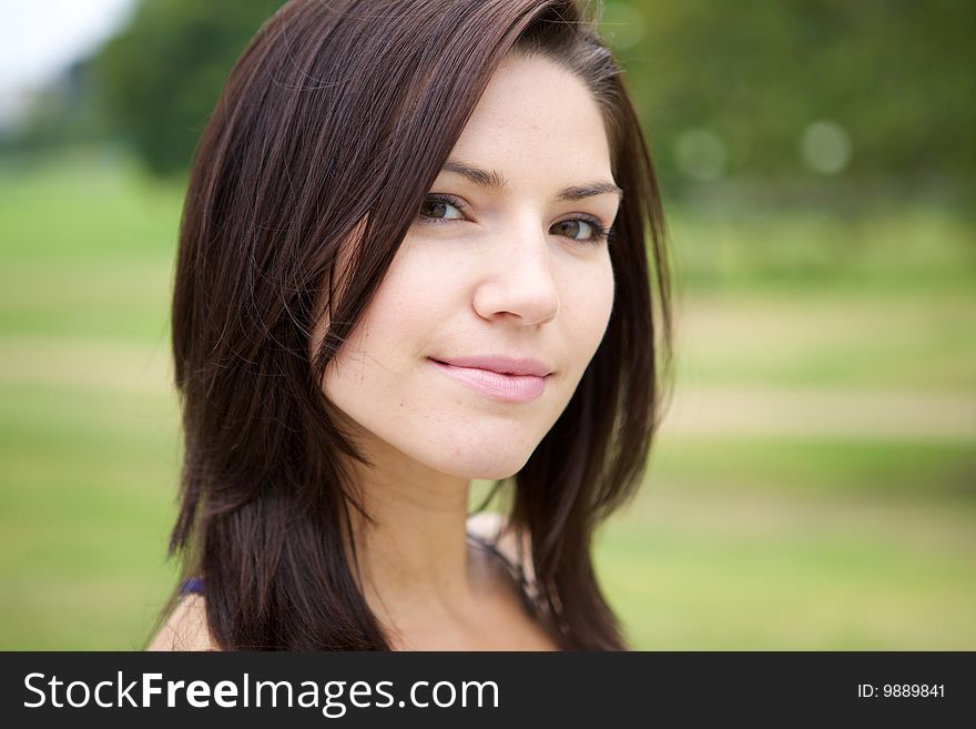 Beautiful Brunette in a collared shirt