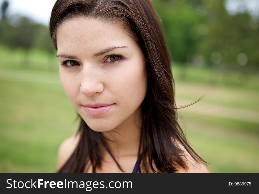 Beautiful Brunette in a collared shirt