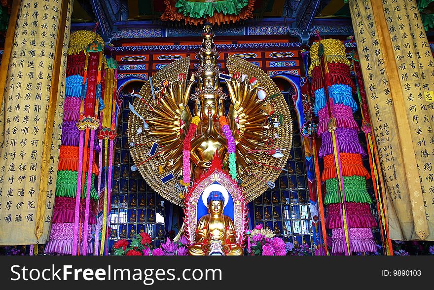 Buddha Sculpture in a temple,Xining,Qinghai,China