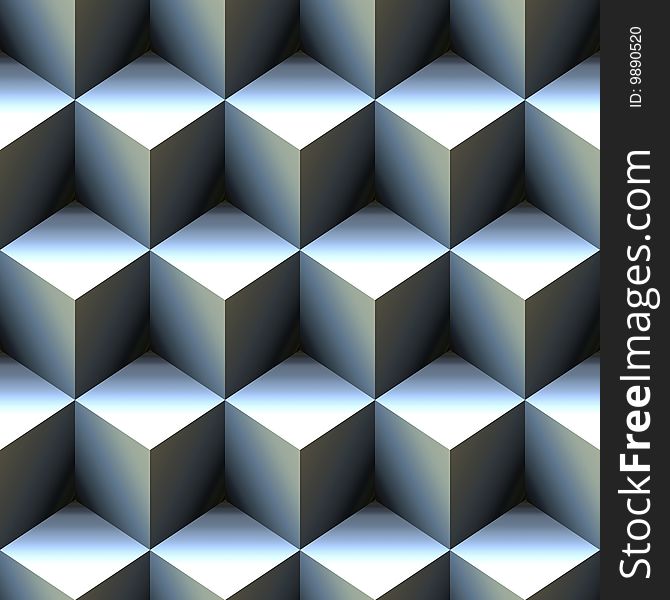 Big blue cubes background, tiles seamless