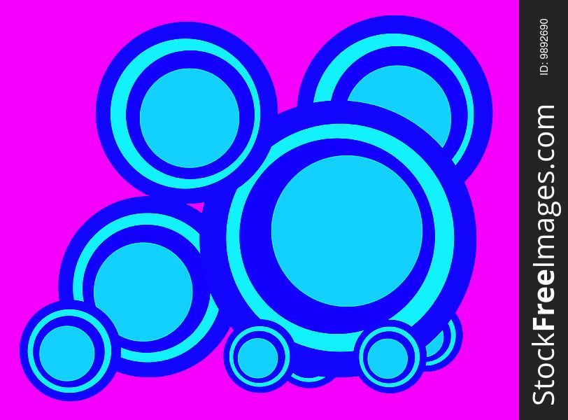 Illustration of color circles on pink background. Illustration of color circles on pink background