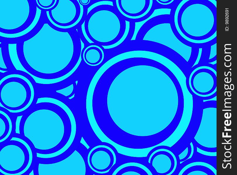 Illustration of color circles on blue background. Illustration of color circles on blue background