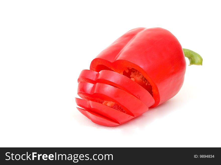 Fresh red paprika photographed on white background. Fresh red paprika photographed on white background