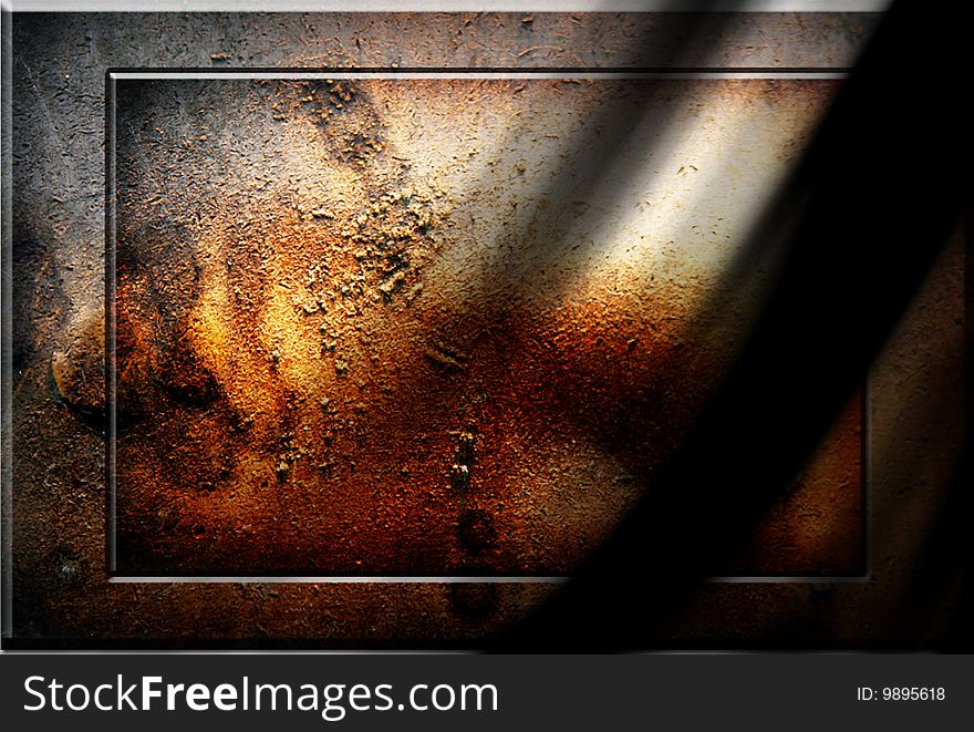 Bronze surface oxidized with waves. Abstract background