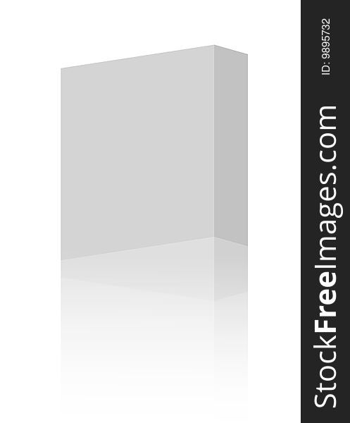 White box with reflex over empty background. Isolated image. White box with reflex over empty background. Isolated image