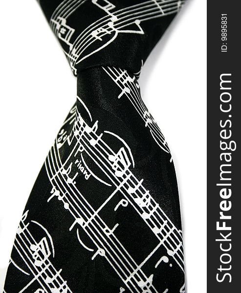 Musical tie front on the white background