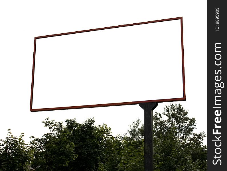 Billboard on a white background, isolated. Billboard on a white background, isolated