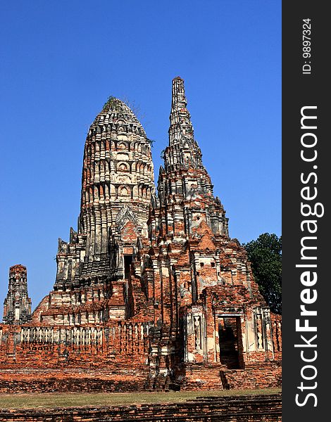 Broken temple at ancient capital of Thailand Ayutthaya