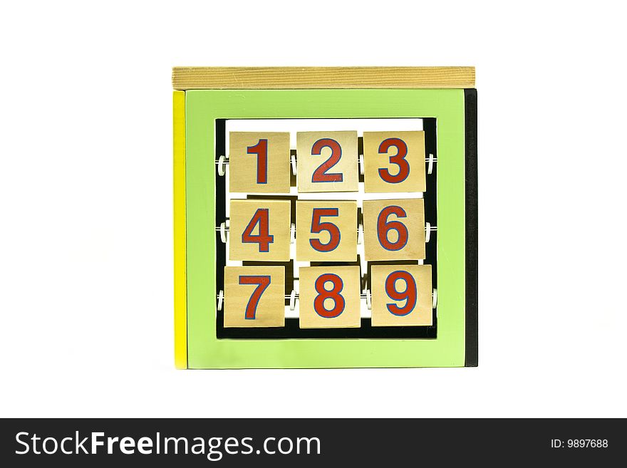 Childs education number blocks wooden toy. Childs education number blocks wooden toy