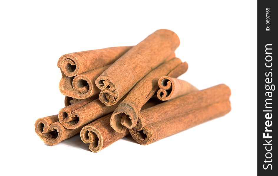 Cinnamon sticks isolated on white background. Cinnamon sticks isolated on white background