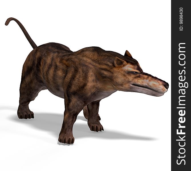 Dangerous dinosaur Andrewsarchus With Clipping Path over white