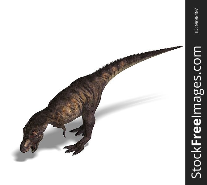 T-Rex. 3D render with clipping path and shadow over white. T-Rex. 3D render with clipping path and shadow over white