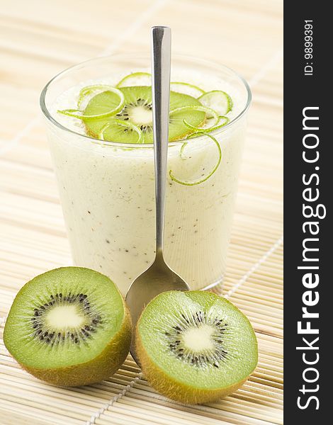 Refreshment And Creamy Milkshake  Kiwi And Lime