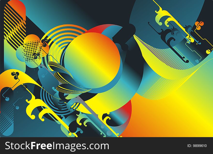 Vector illustration with abstract colorful shapes. Vector illustration with abstract colorful shapes