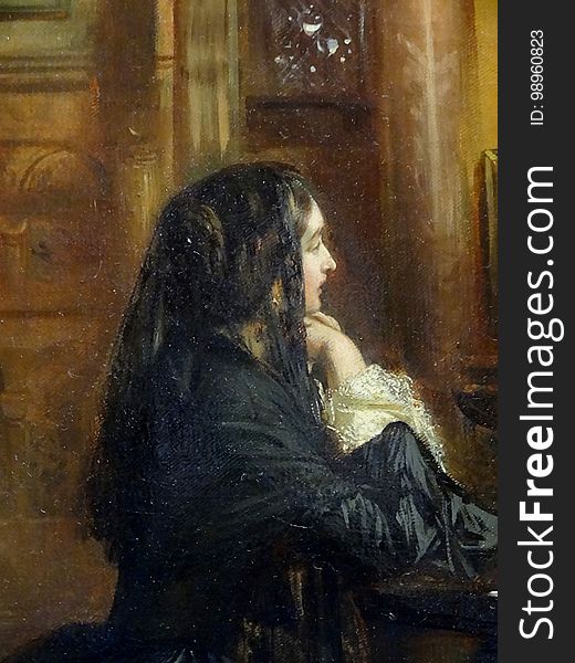 &x22;Femme En PriÃ¨re Ã  Saint-Marc De Venise&x22; &x28;dÃ©tail&x29;, AttribuÃ© Ã  Ernest Meissonier.