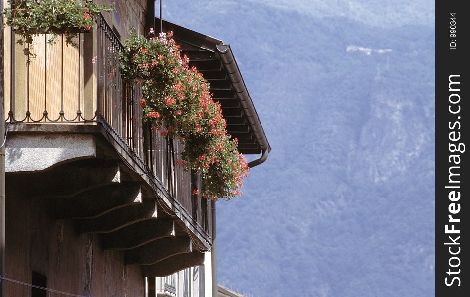 Alpine flowered balcony