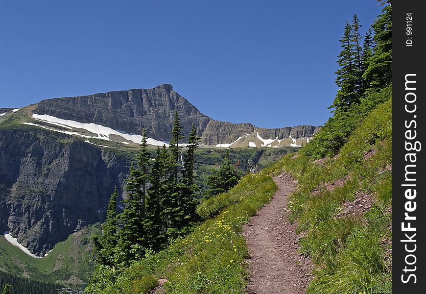 This image was taken looking from the Triple Divide Pass trail during a hike in Glacier National Park.