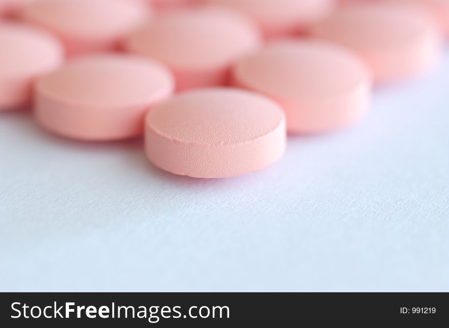 Close of of pink pills
