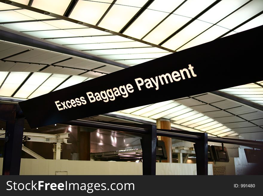 Airport scenes background series. Excess Baggage Payment Counter.