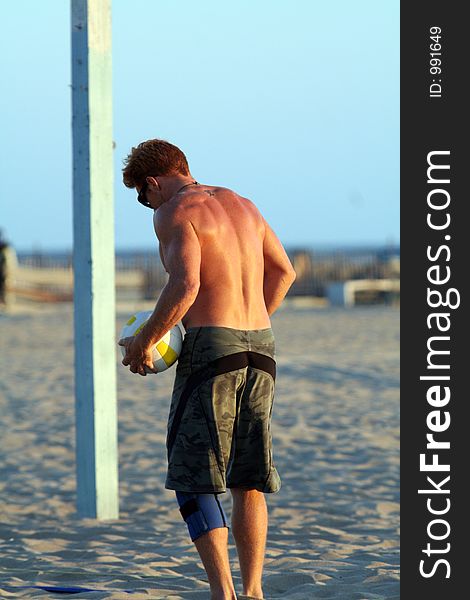 Voleyball player on the beach