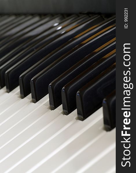 Closeup of White and Black Electric Piano (Keyboard) Keys. Closeup of White and Black Electric Piano (Keyboard) Keys
