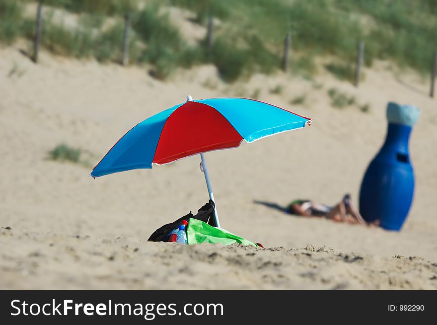 Colorful summer scene on the beach. Colorful summer scene on the beach