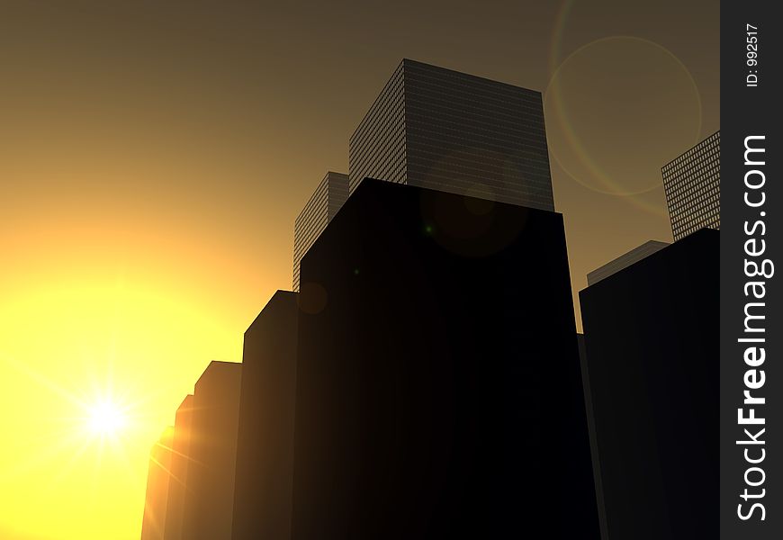 A digitally created  cityscape. A digitally created  cityscape.