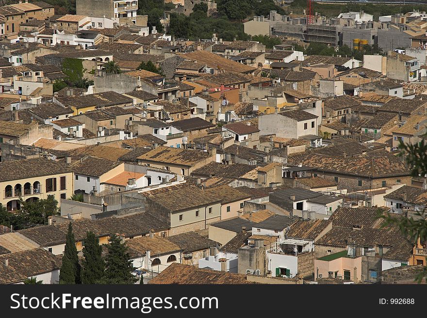 Rooftops view of spanish town. Rooftops view of spanish town