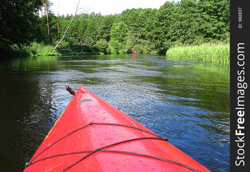 Canoe on the river Wda, Poland. Canoe on the river Wda, Poland