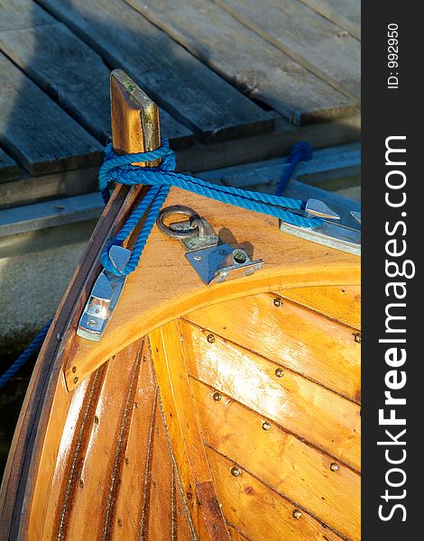 Detail of traditional, Norwegian wooden motorboat. Detail of traditional, Norwegian wooden motorboat