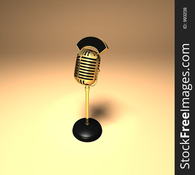 3D generated retro microphone