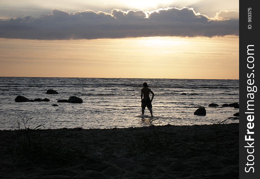 Evening swim. Evening swim