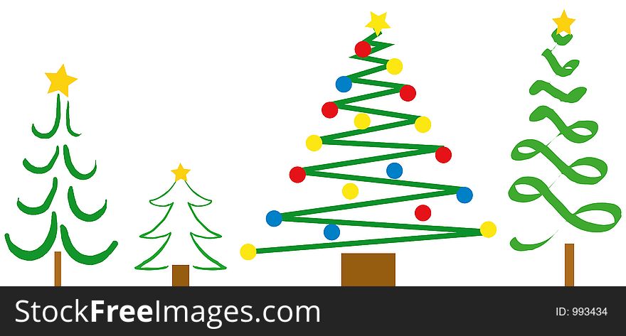 Cartoon Christmas Trees - additional ai and eps format available on request. Cartoon Christmas Trees - additional ai and eps format available on request