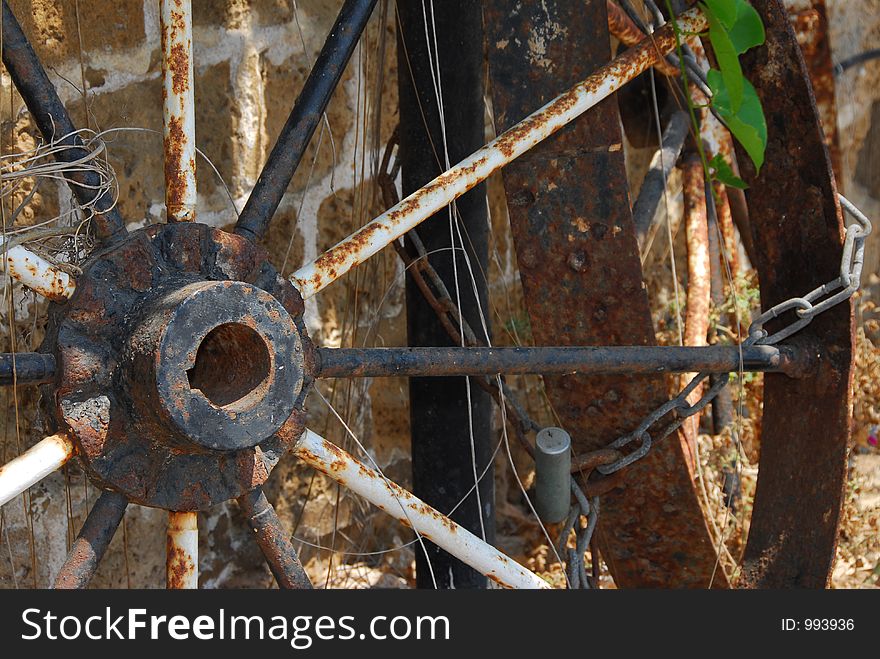 Metal wagon wheel Tel Aviv Israel