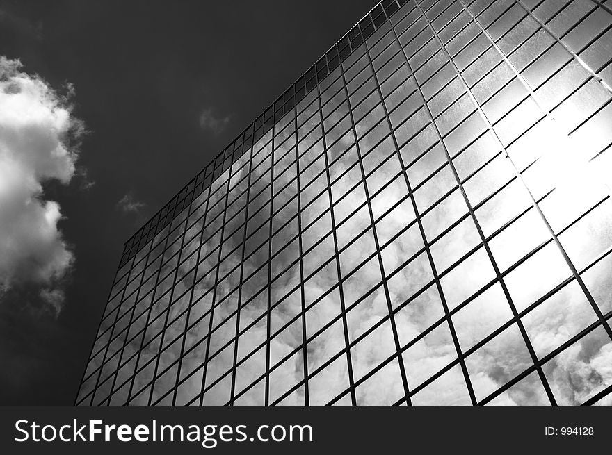 Reflection of clouds in a skyscraper in Minneapolis. Reflection of clouds in a skyscraper in Minneapolis