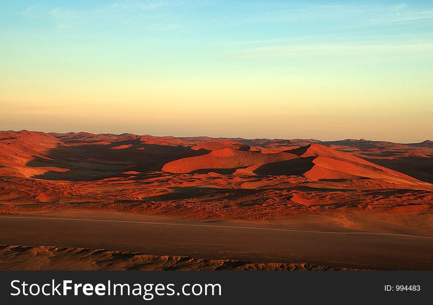 Namib landscape shot from a balloon. This is a morning picture. Namib landscape shot from a balloon. This is a morning picture.