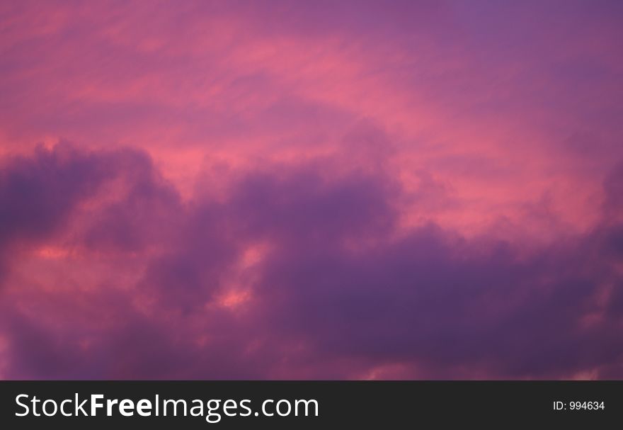 Glowing red and purple sky at sunset. Glowing red and purple sky at sunset